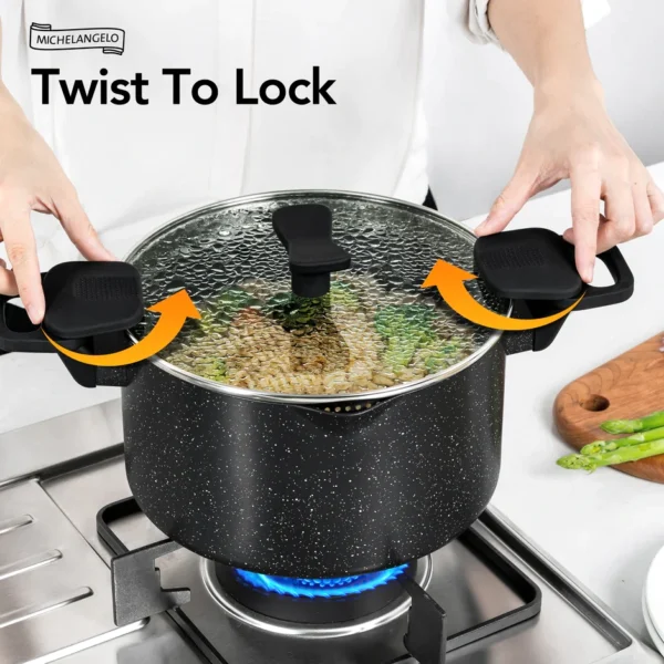 Pastapan met afgietdeksel – 6L - Afbeelding 5
