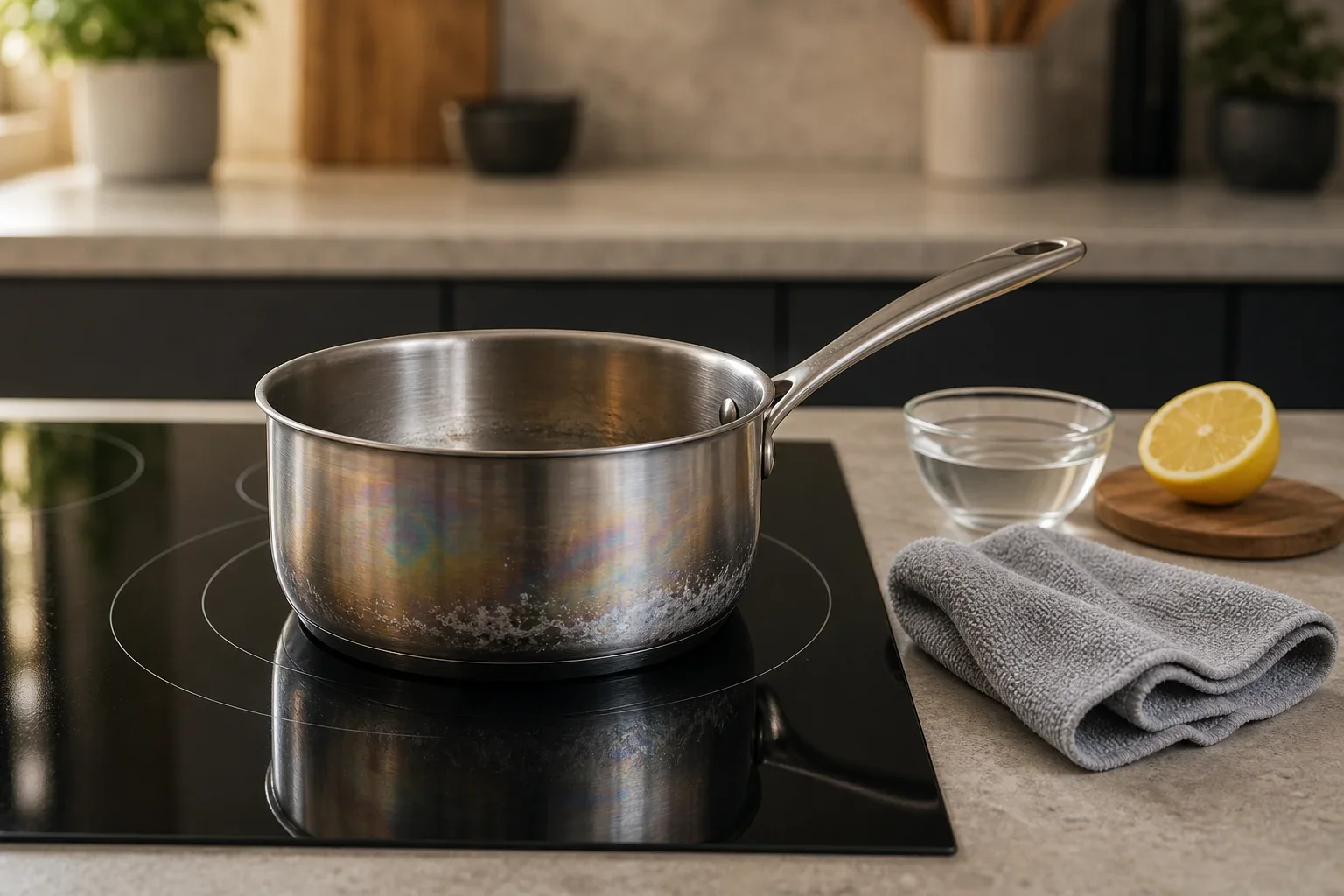 verkleuring steelpan na inductie